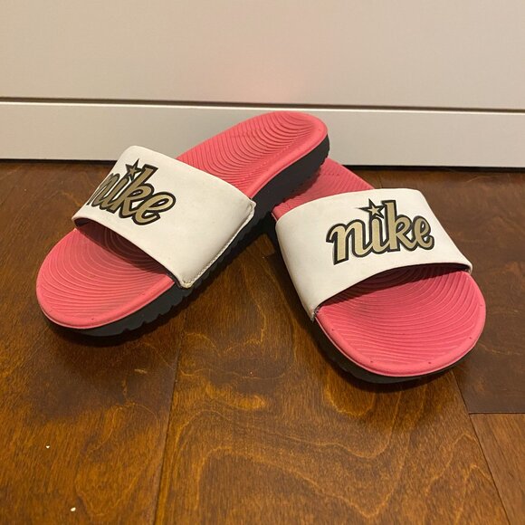 Nike Kawa Slide Sandals Hot Pink/White Girls Size 12 - Picture 1 of 4